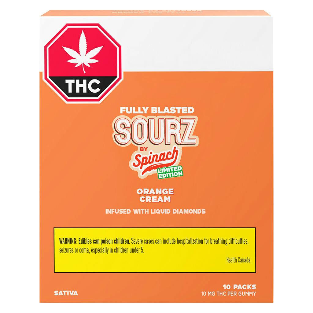 SOURZ by Spinach - Fully Blasted Orange Cream Gummies Limited Edition - 10x1 Pack
