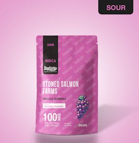 Stoned Salmon Gummies | Indica Sour Grape | 100mg