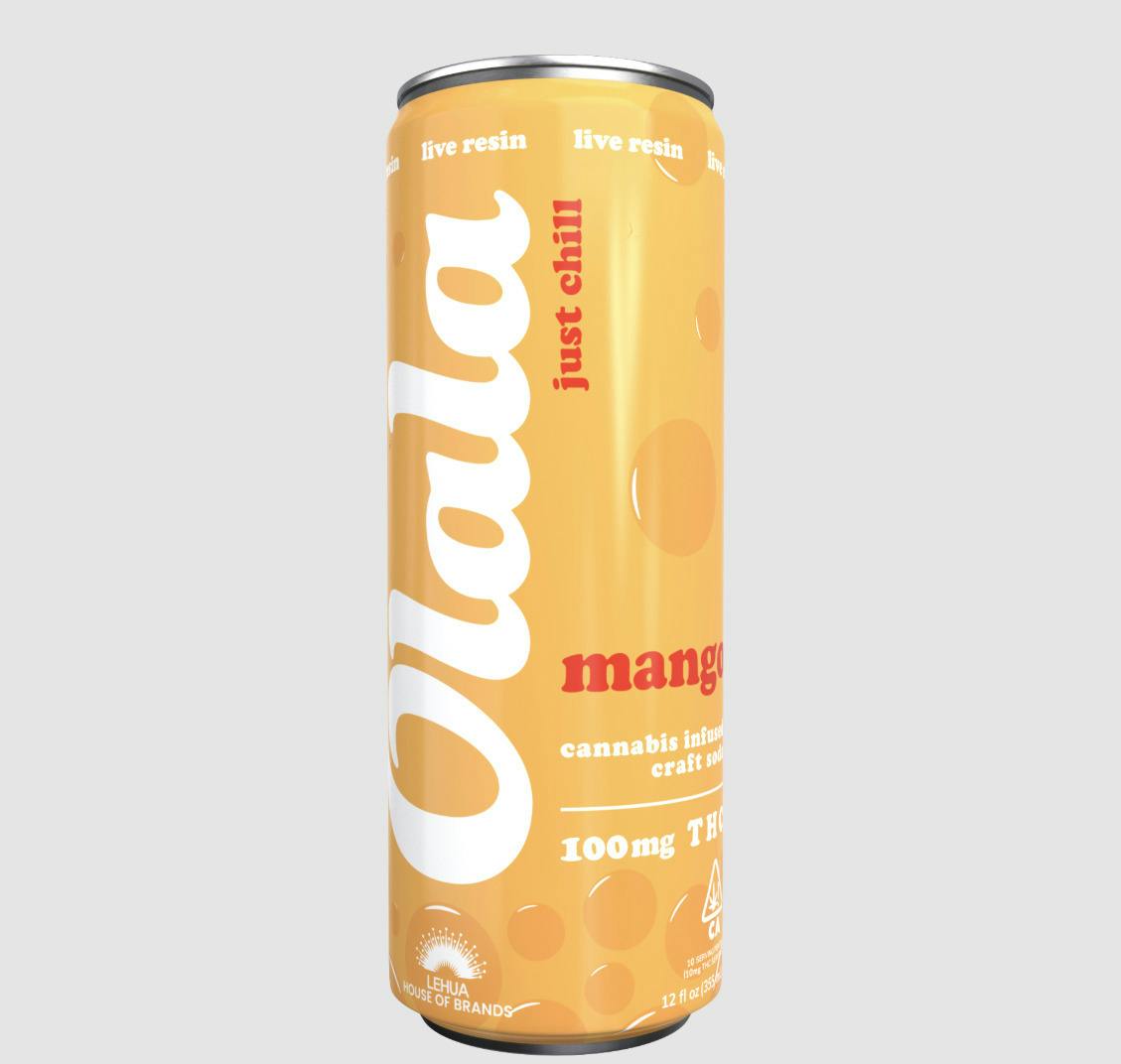 Mango [H] | 100mg 12oz Live Resin Soda Beverage | Olala at Hot Box Dispensary