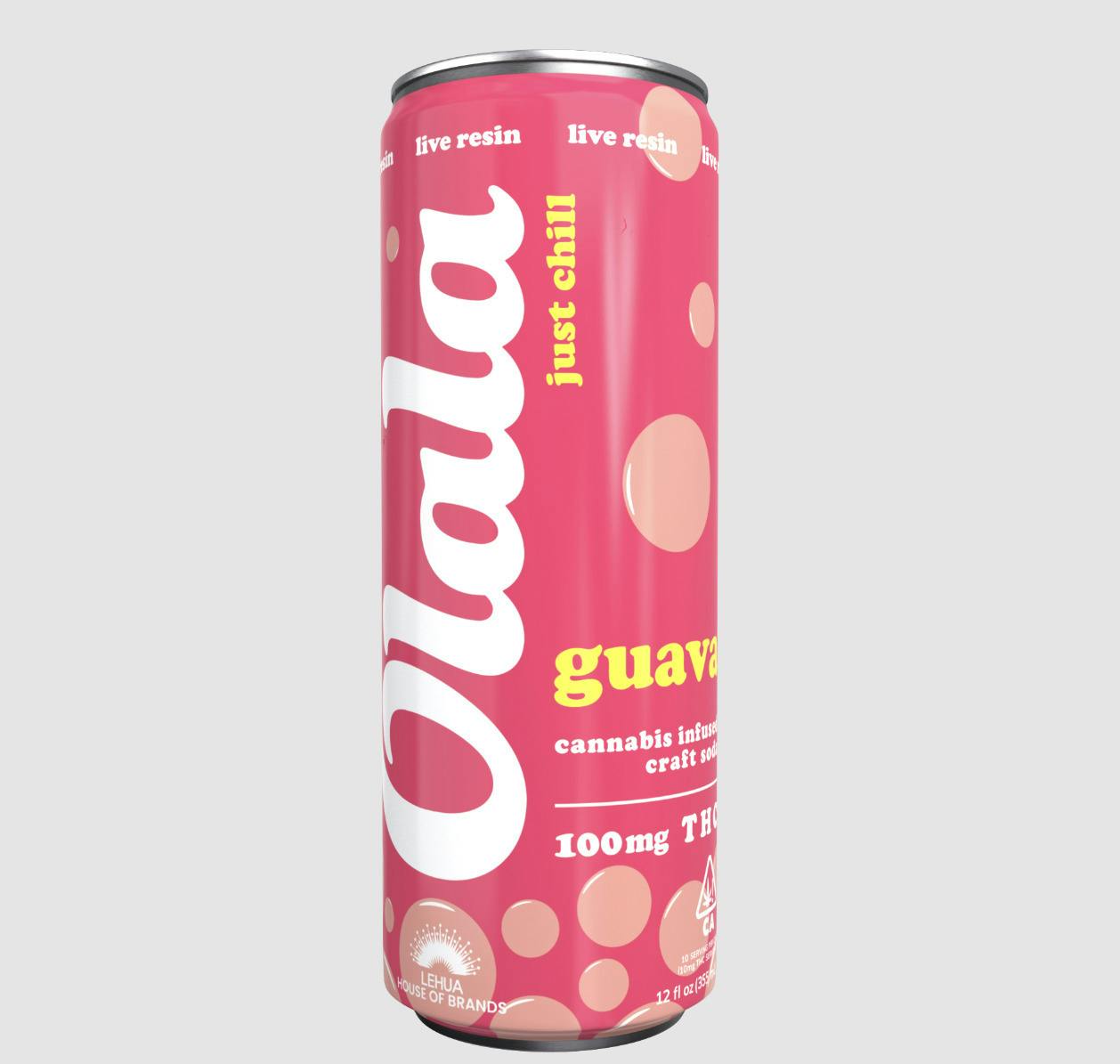 Guava [H] | 100mg 12oz Live Resin Soda Beverage | Olala at Hot Box Dispensary