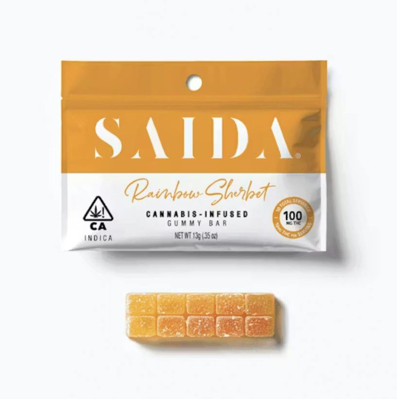 Rainbow Sherbet [I] | 100MG Single Gummy | Saida at Hot Box Dispensary