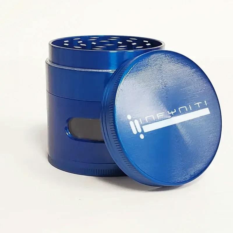 Infyniti 4-Piece Zinc Grinder with Window - Blue