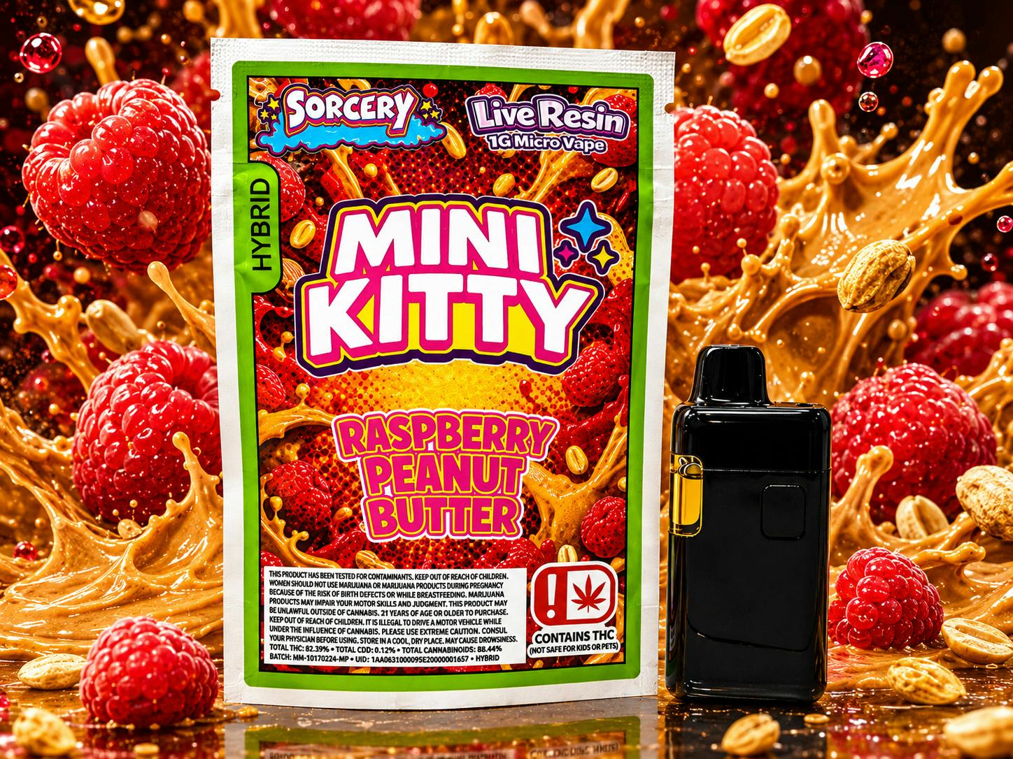 Sorcery - Raspberry Peanut - Mini Kitty - Live Resin Disposable - 1g