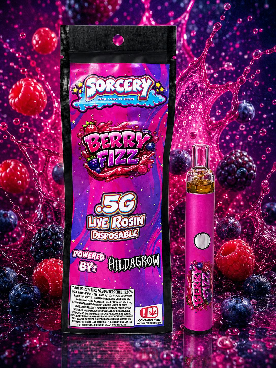 Sorcery Solventless - Berry Fizz - 0.5g Rosin Disposable