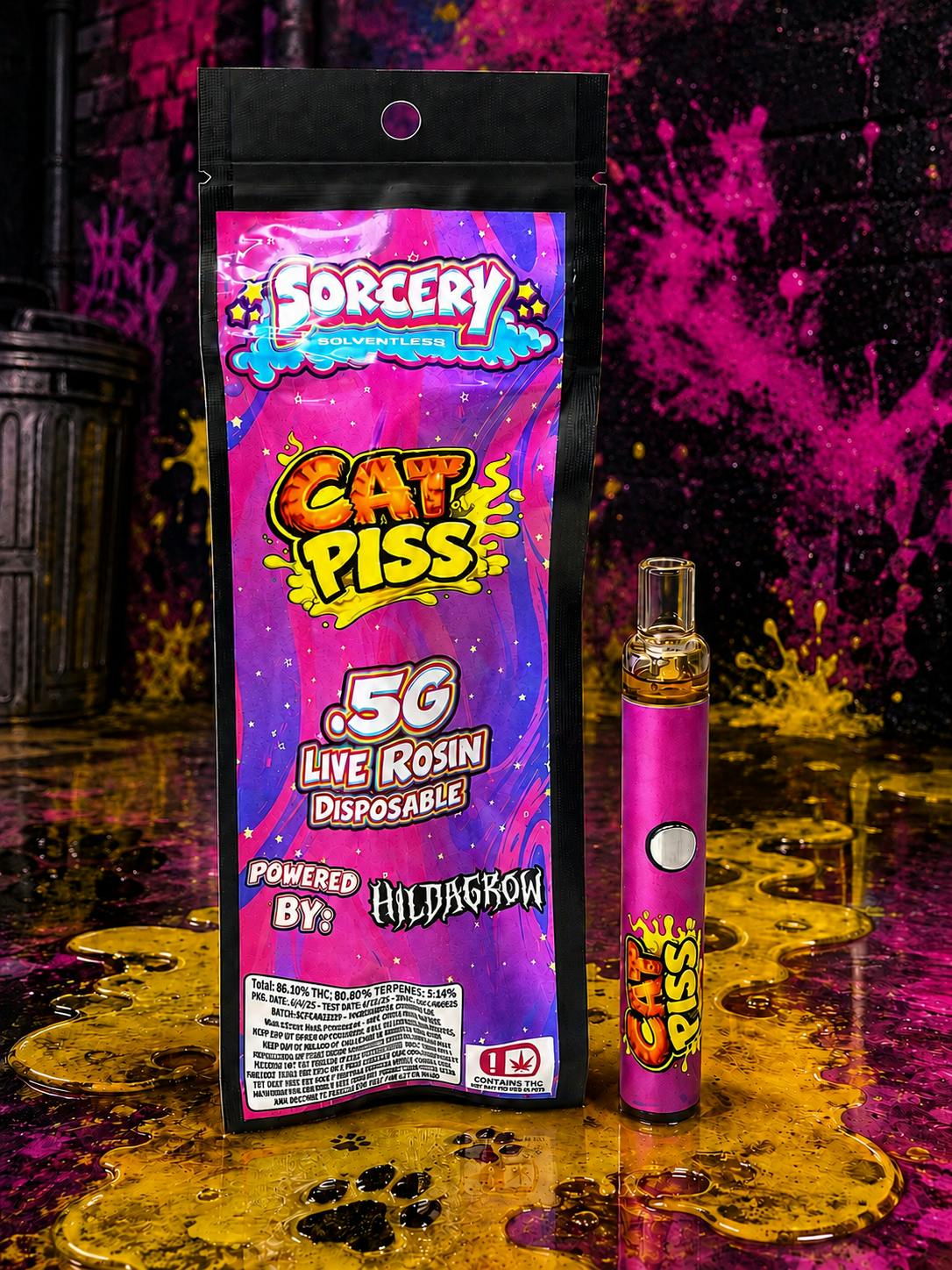 Sorcery Solventless - Cat Piss - 0.5g Rosin Disposable