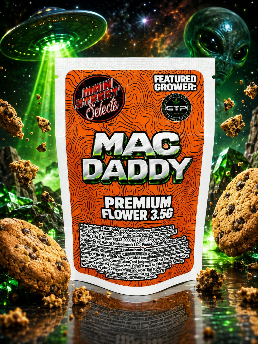Green Thumb Pharms - Mac Daddy - 30.40% THC, 2.01% TERPS - 3.5g Prepackaged - HYBRID