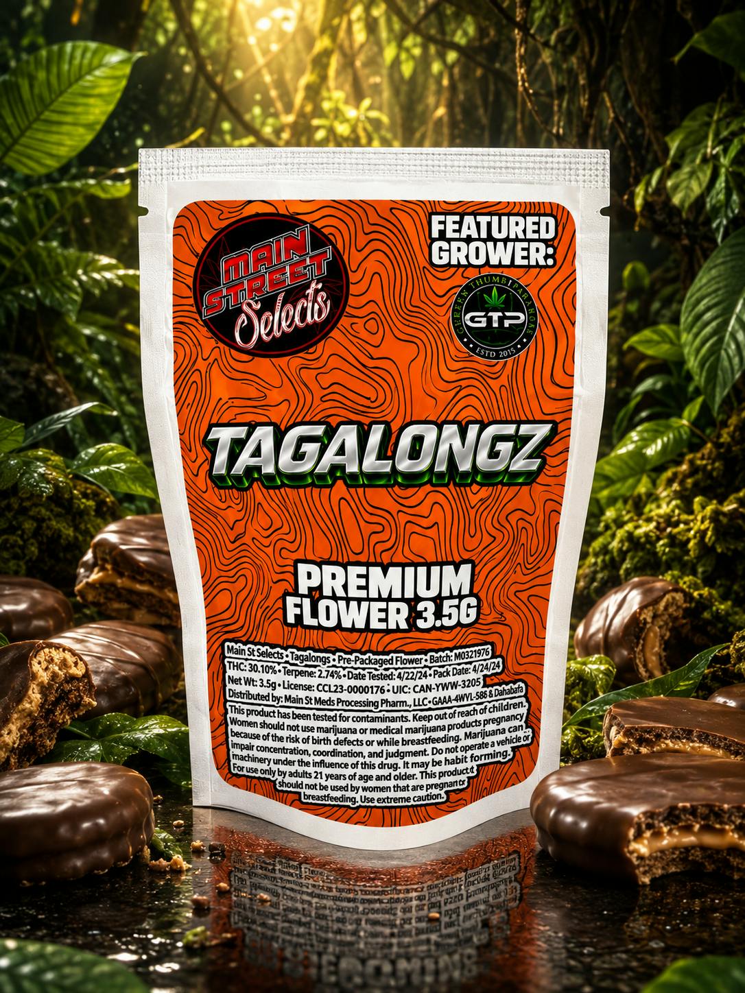Green Thumb Pharms - Tagalongz- 30.80% THC, 2.74% TERPS - 3.5g Prepackaged - INDICA