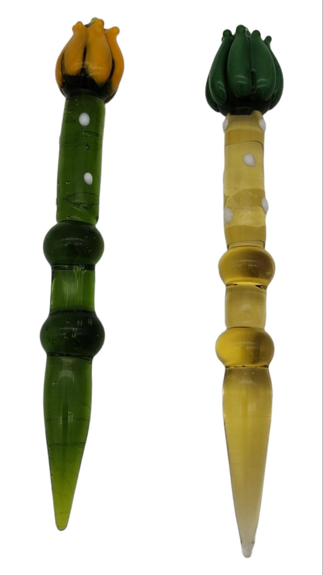 Glass Dab Tool w/ Flower Design Top - 5in