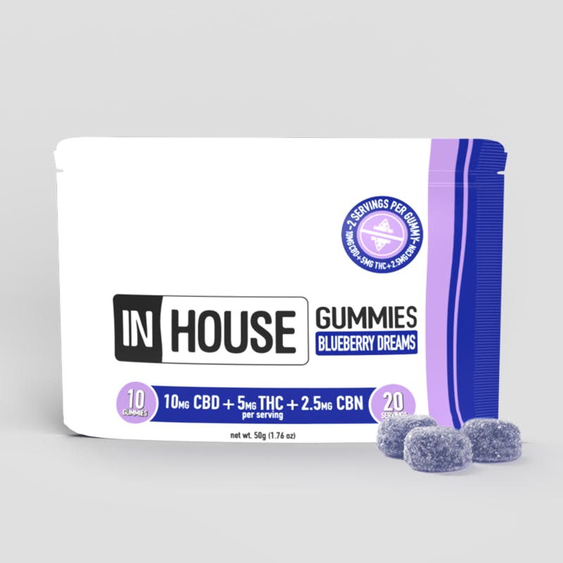 InHouse | Blueberry Dream Gummies | 100mg at Seaside Cannabis Company | Best Dispensary on Cape Cod
