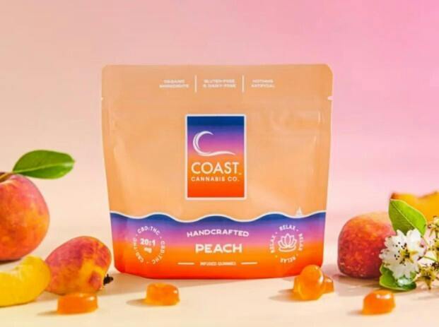 Coast | Peach Gummy | 20mg CBD : 1mg THC