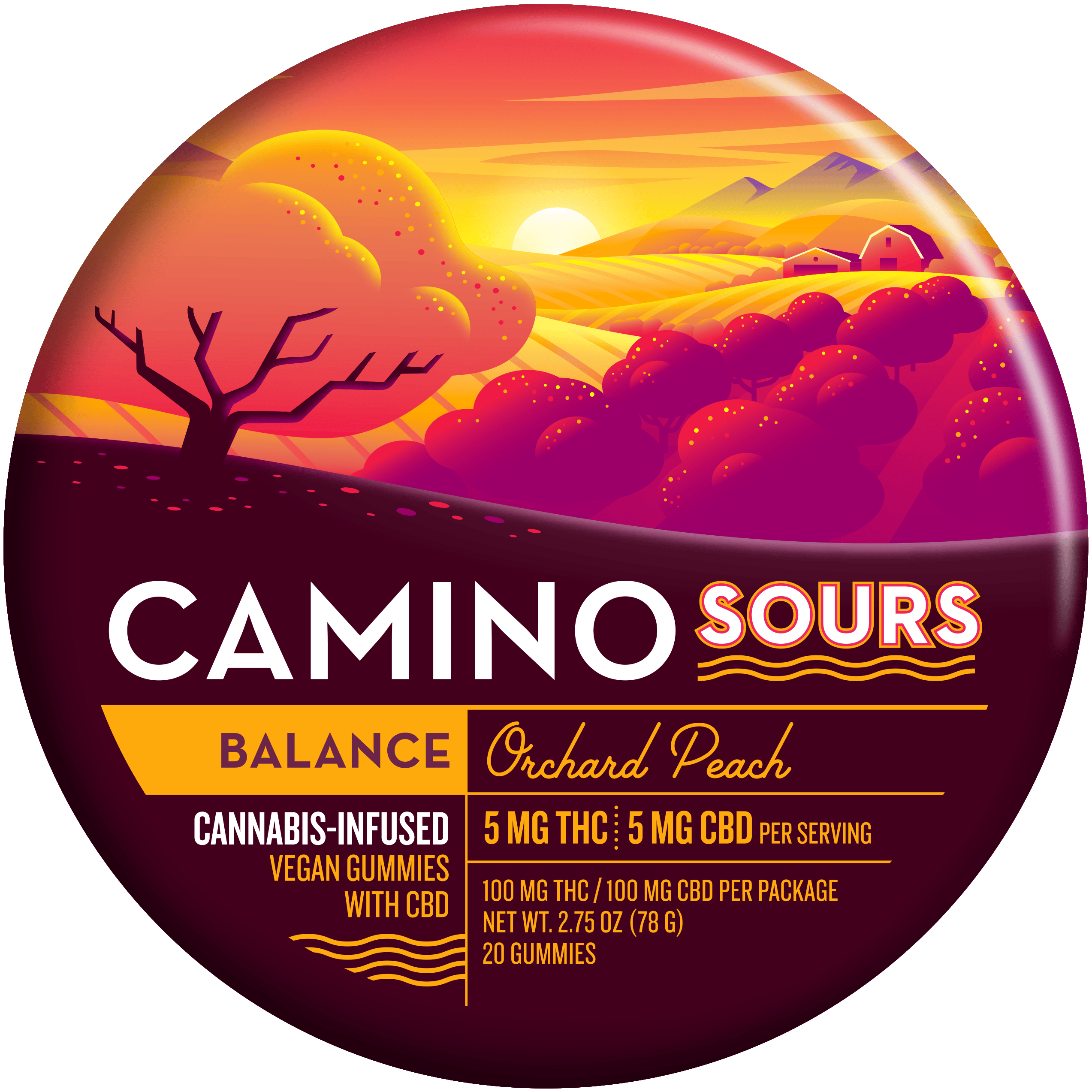 Camino Sours | Orchard Peach | 100mg Gummies