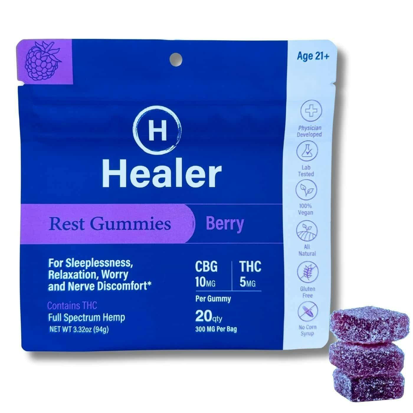 Rest | Berry 2:1 CBG THC Gummies
