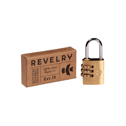 REVELRY - BRASS 1" PADLOCK WITH COMBINATION