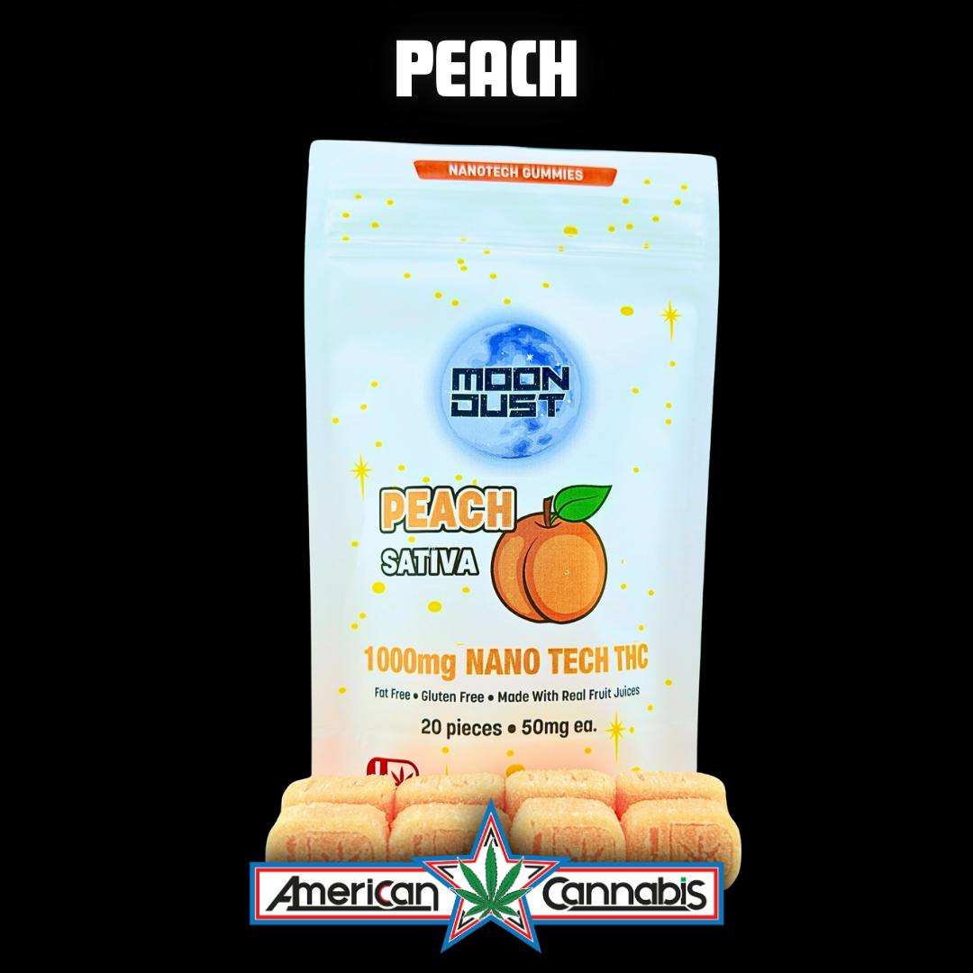 Moon Dust | Peach Nano Gummies | 1000mg | 20ct | 50mg/ea by MOON DUST