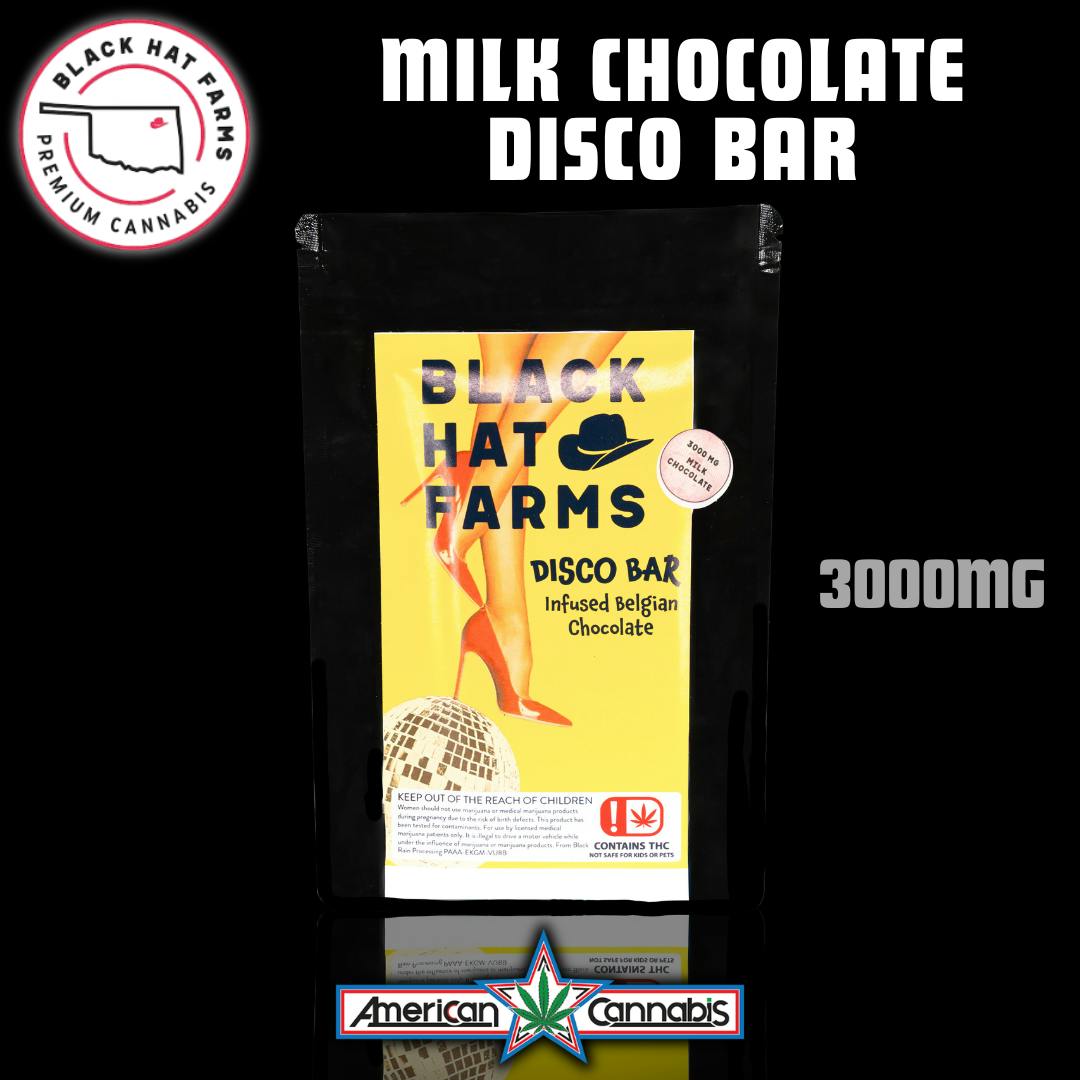 [Edible] Black Hat Farms Milk Chocolate Disco Bar 3000mg [Hybrid]