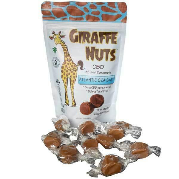 $4 | 50mg Sea Salt CBD Caramel | Giraffe Nuts | Single