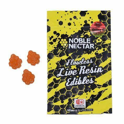 $40 | 1000mg Live Resin Gummies | Noble Nectar | Sour Cherry Limeade