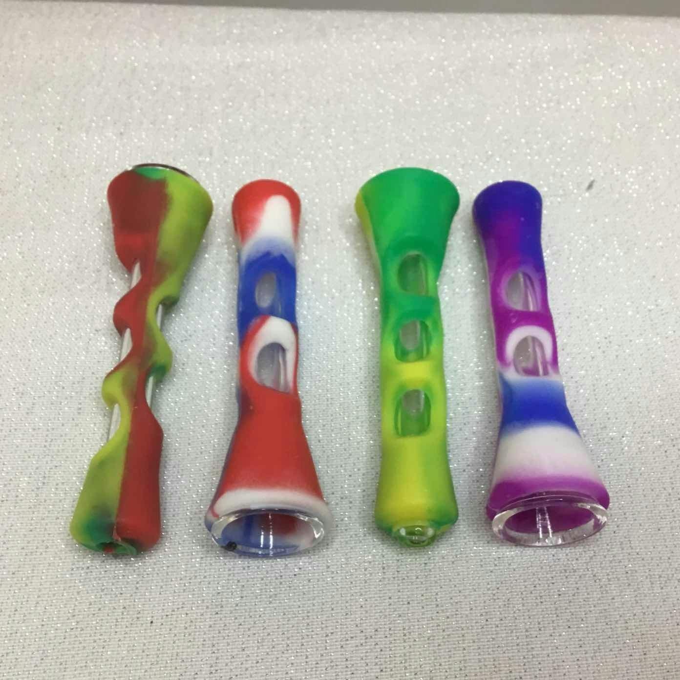 $3 | Hybrid Silicone and Glass Chillum | AAA Glasspipes | 485