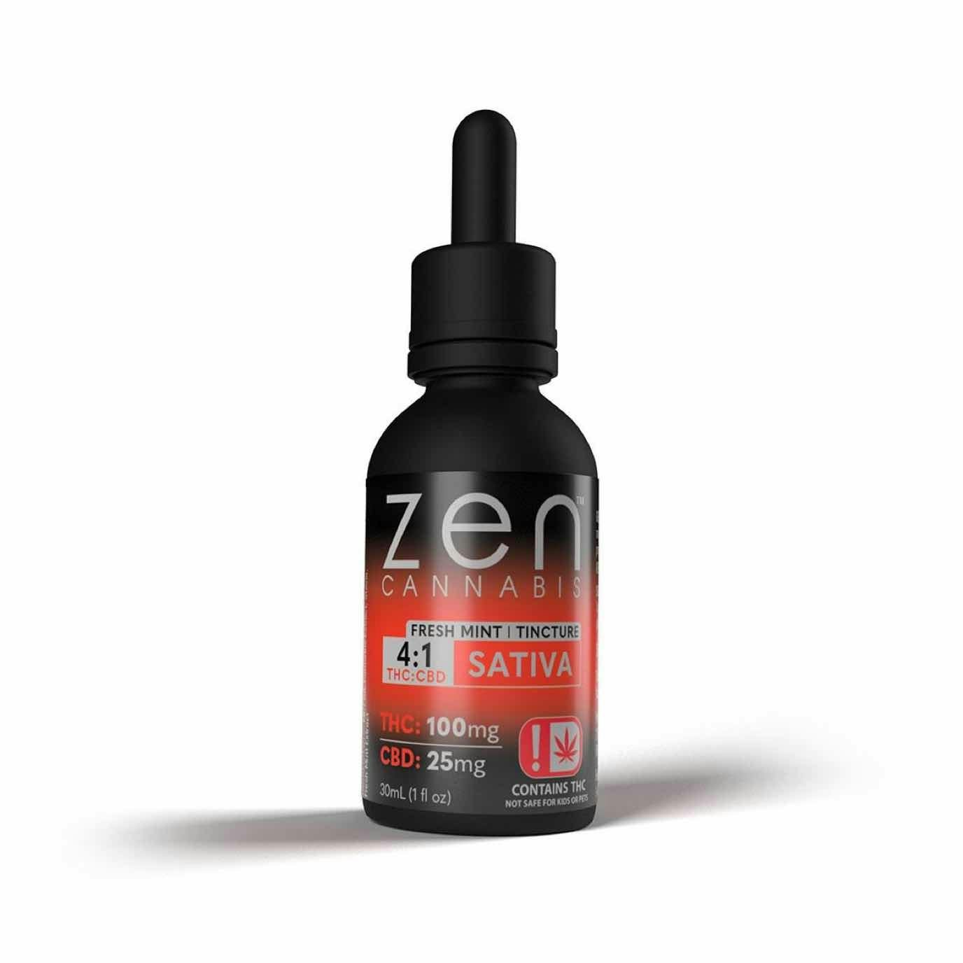 $15 | 4:1 THC:CBD Sativa Tincture | Zen | Fresh Mint
