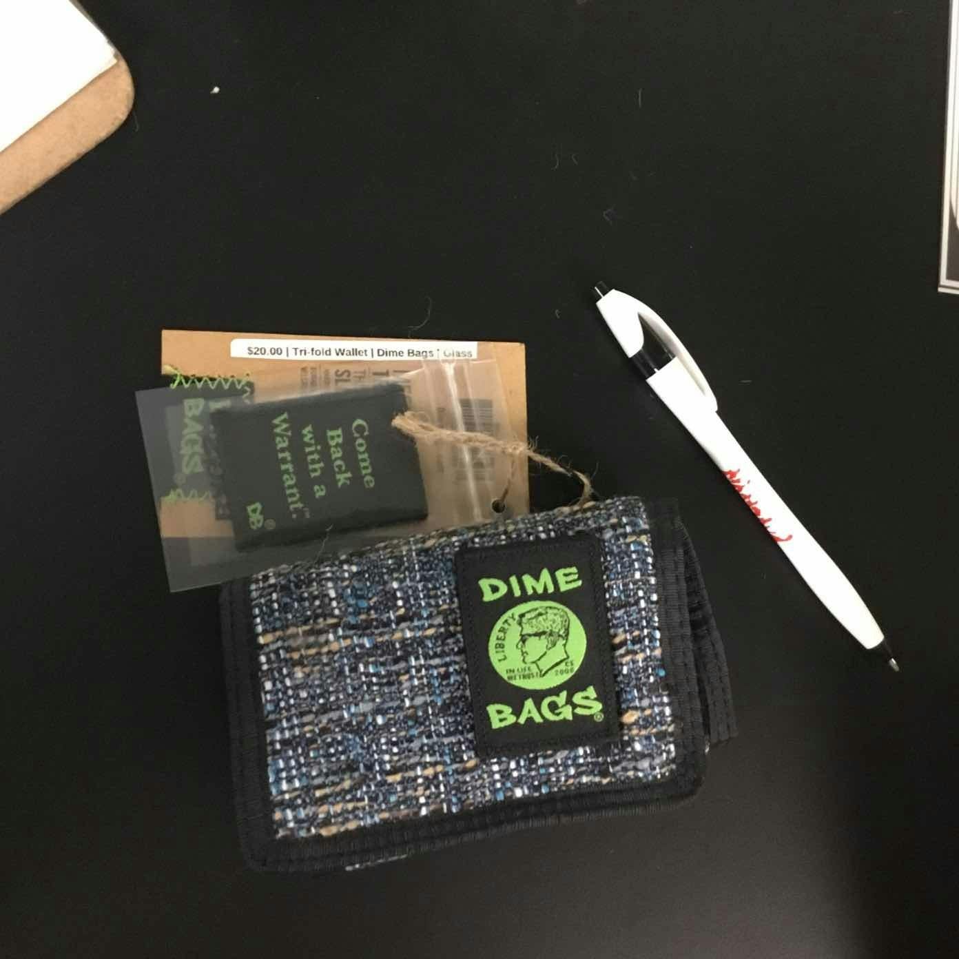 $20.00 | Tri-fold Wallet | Dime Bags | Glass