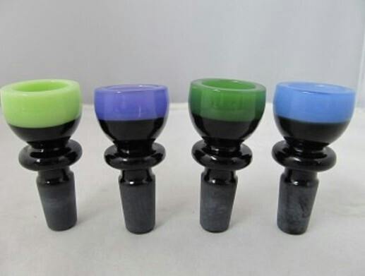 $10 | 14mm Black Dry Bowl w/ Color Ring | AAA Glass Pipes | 0627