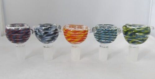 $9 | 14mm Inside Multi Color Glass Dry Bowl | AAA Glass Pipes | 0634