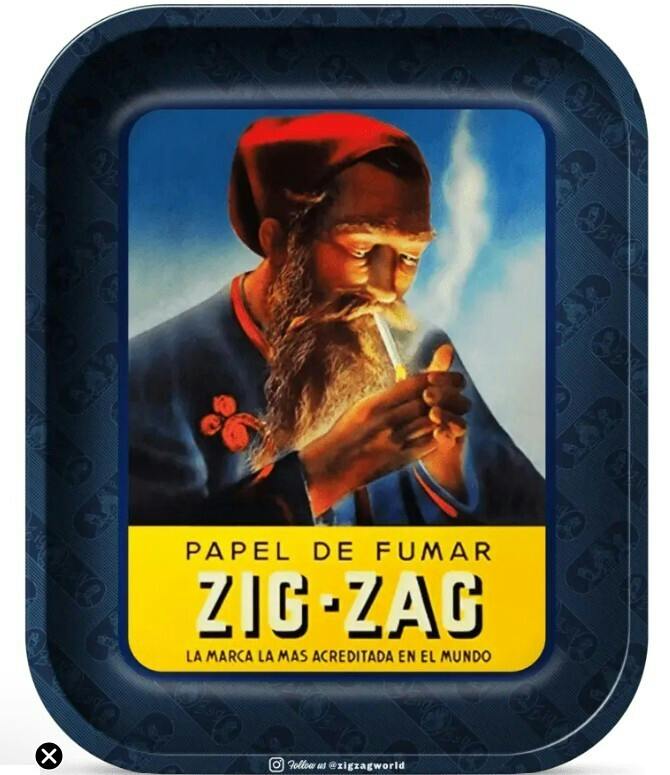 $18 | Large Rolling Tray | Zig Zag | Vintage Blue Boris | 0662