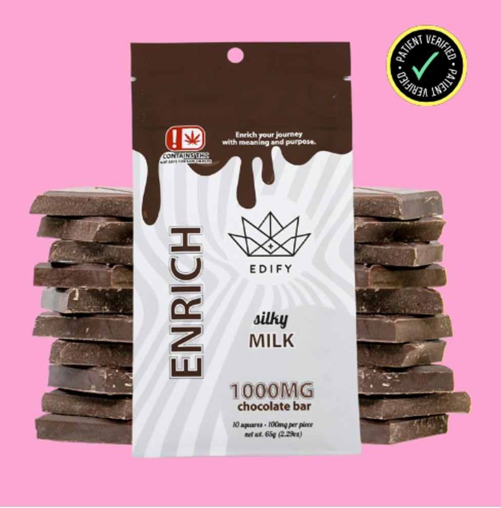 $15 | 1000mg Chocolate Bar | Edify | Milk Chocolate