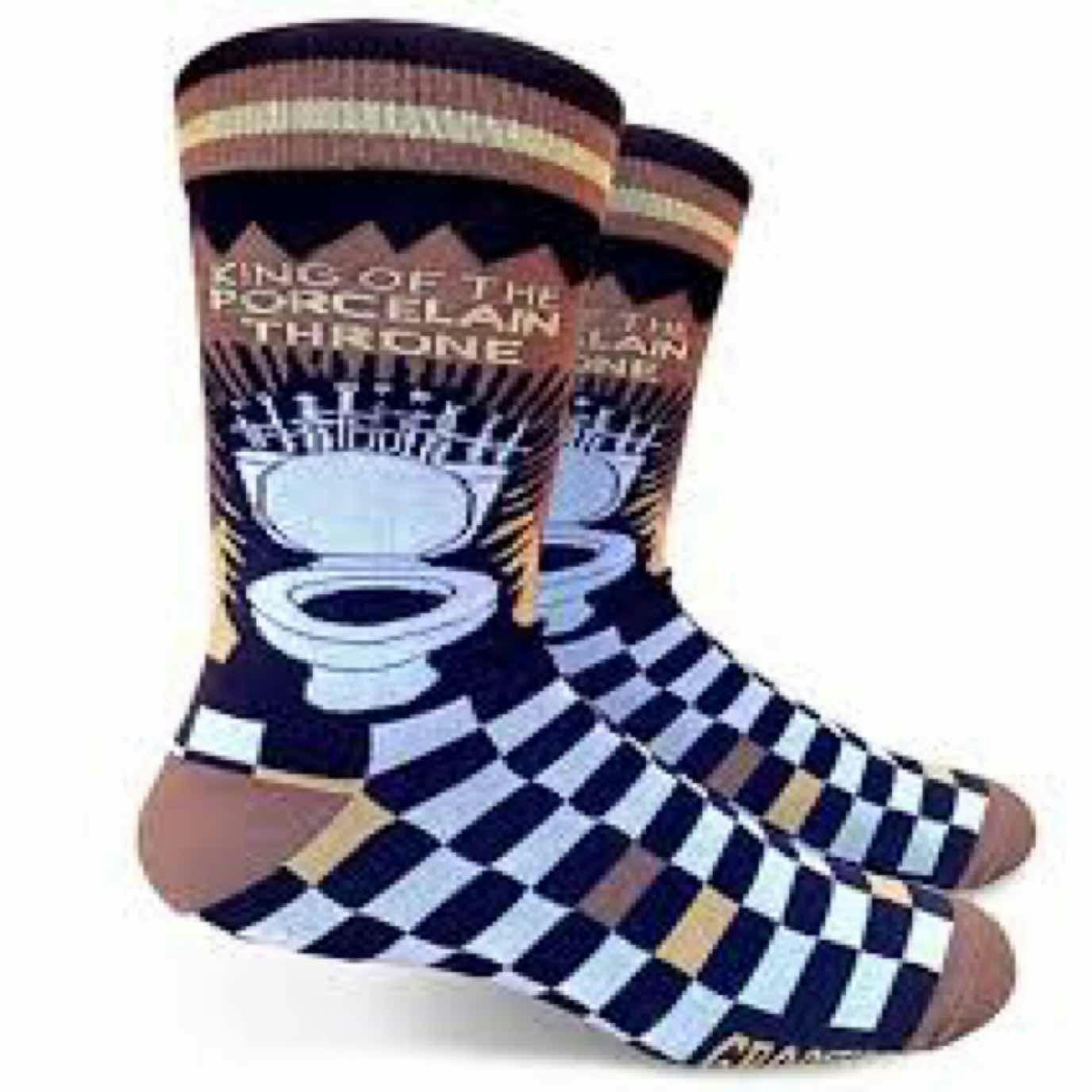 $12 | King of the Porcelian Throne Mens Crew Sock | Groovy Things | 611
