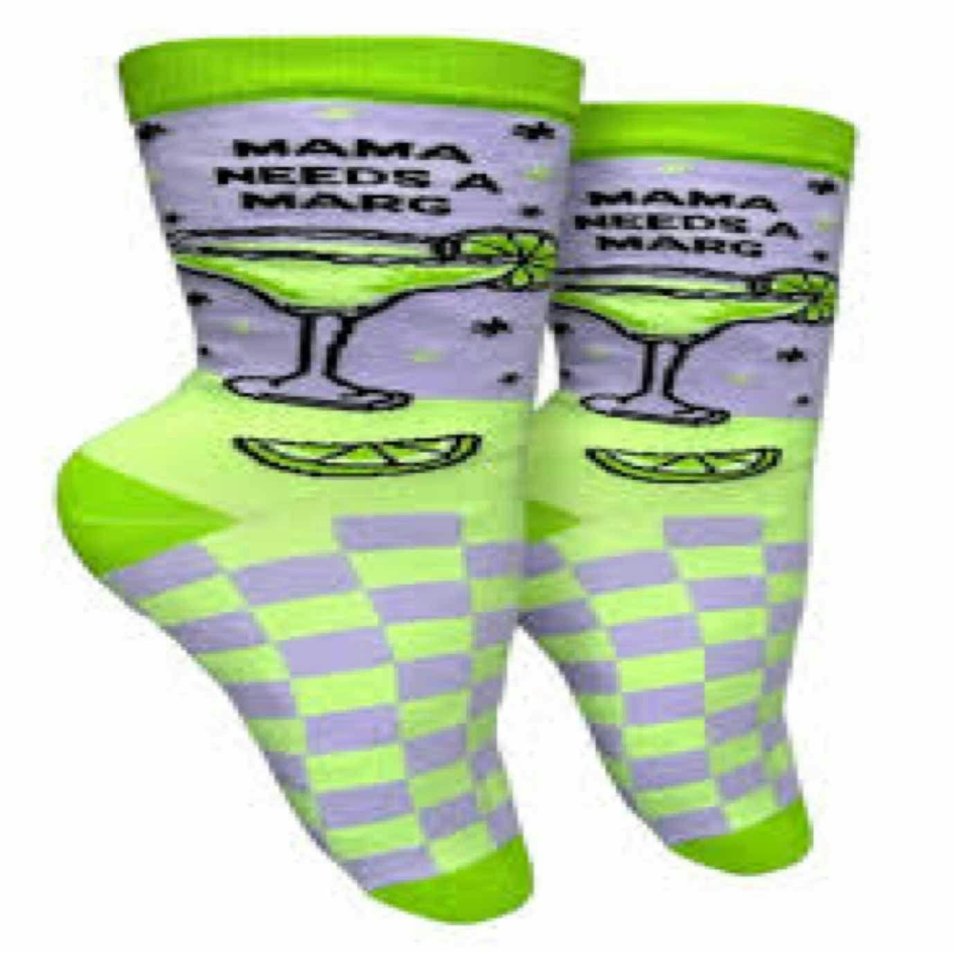 $12 | Mama Needs A MArg Womens Crew Sock | Groovy Things | 0604