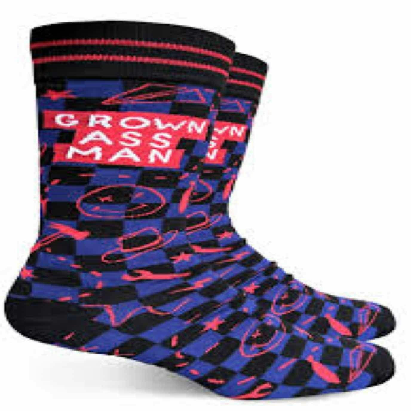 $12 | Grown Ass Man Mens Crew Sock | Groovy Things | 610