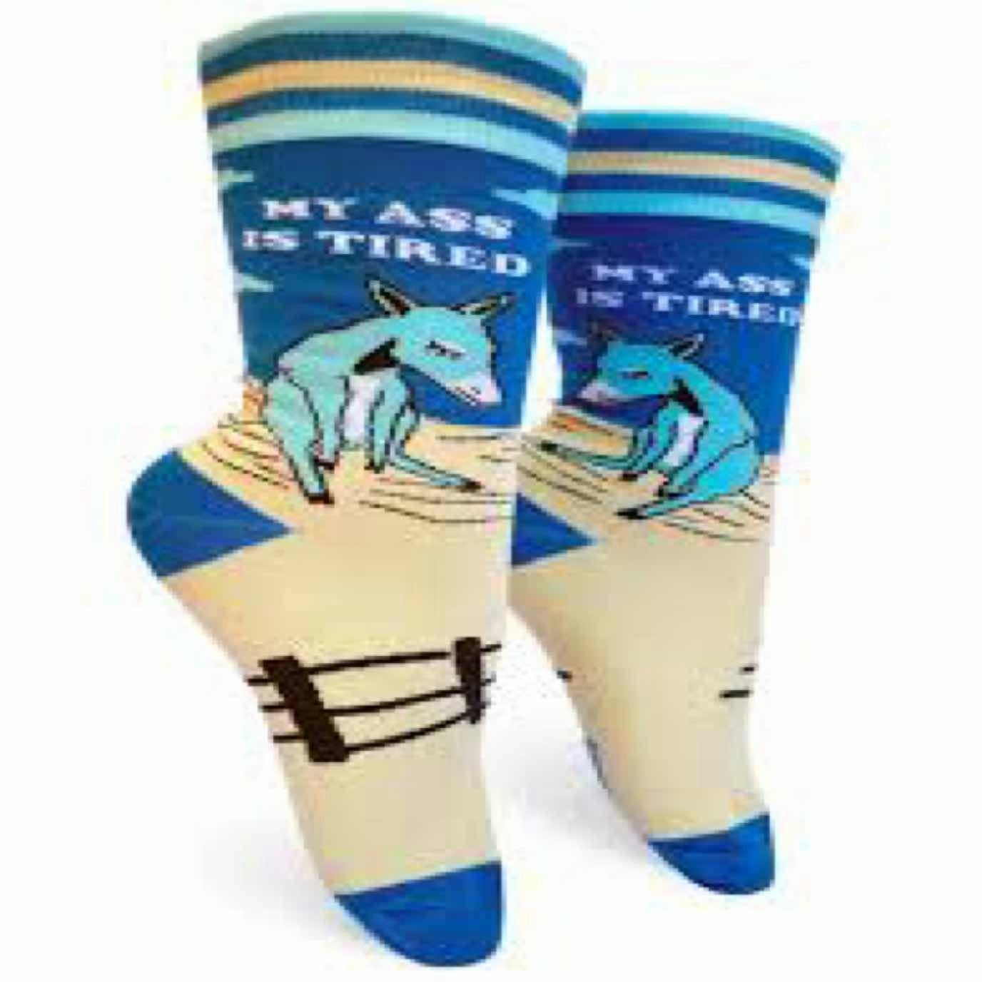 $12 | My Ass Is Tired Womens Crew Sock | Groovy Things | 0599