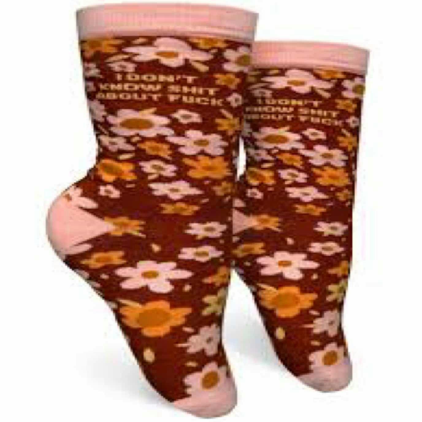 $12 | I Dont Know Shit About Fuck Womens Crew Sock | Groovy Things | 0605