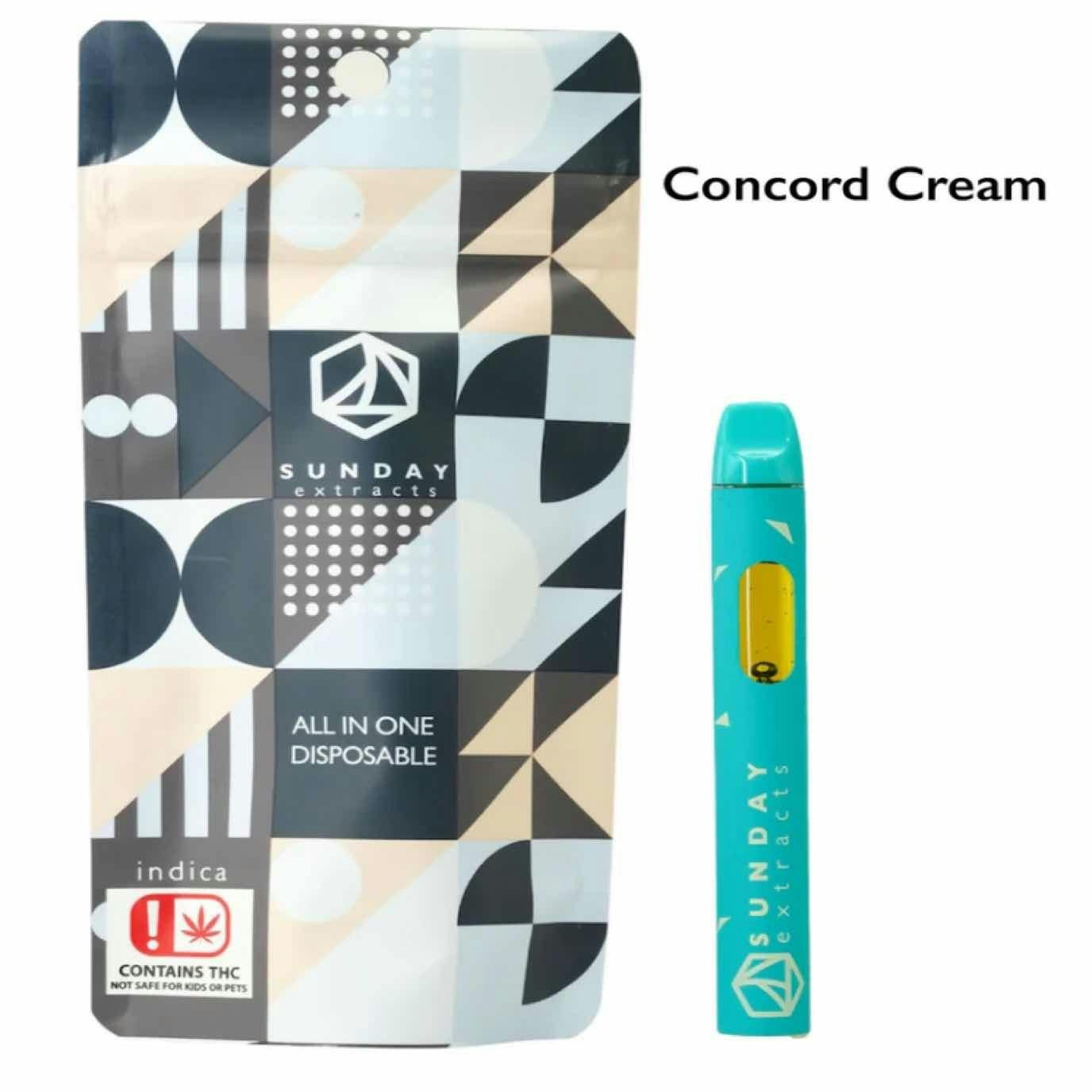 $28 | 2g Live Resin Disposable | Sunday Extracts | Concord Cream