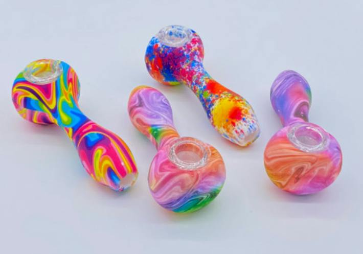 $10 | Assorted Silicone Hand Pipe w/ Honeycome Bowl | AAA Glasspipes | 0347