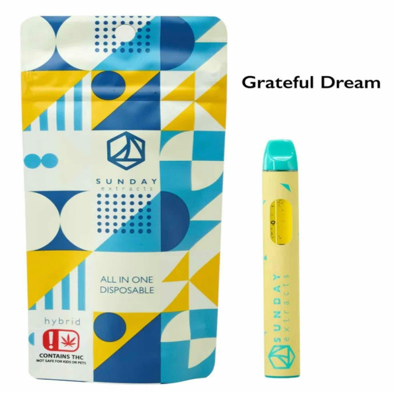 $28 | 2g Live Resin Disposable | Sunday Extracts | Grateful Dream