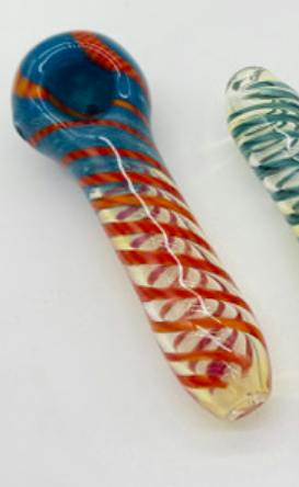 $15 | 5" Fritz Bowl Twisted Color Hand Pipe | AAA Glasspipes | 790