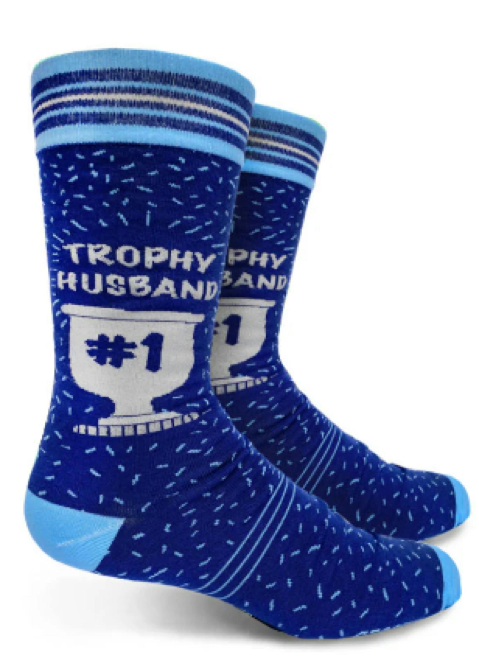 $12 | Trophy Husband Mens Crew Sock | Groovy Things | 833