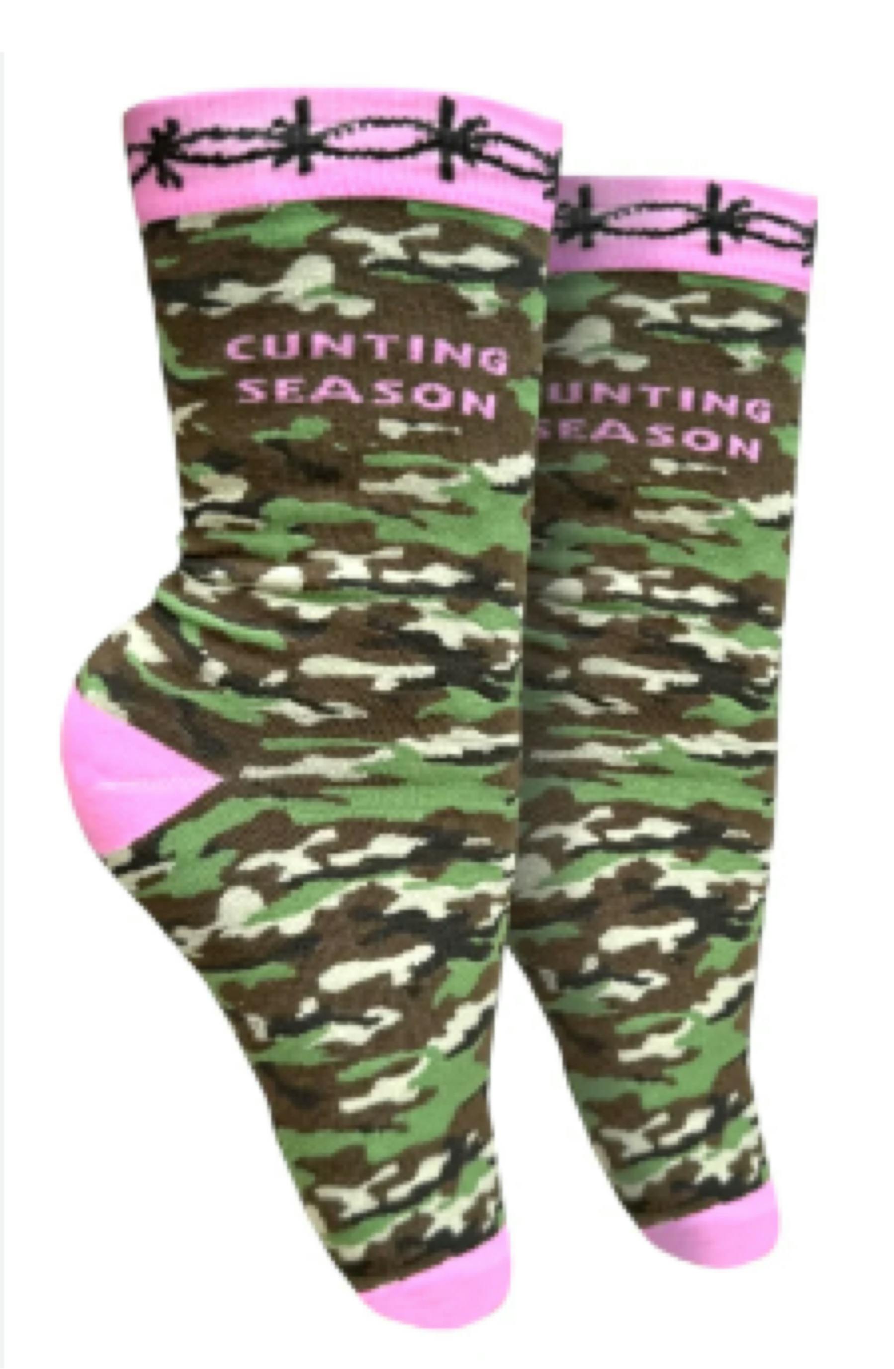 $12 | Cunting Season Womens Crew Sock | Groovy Things | 0825