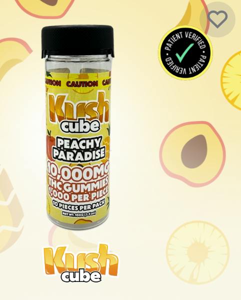$70 | 10,000mg Single Gummy | Kush Cube | Peachy Paradise