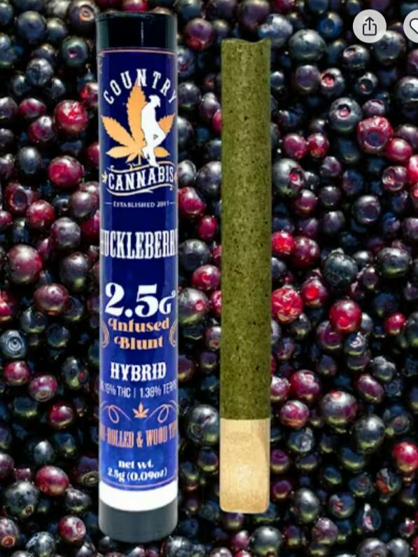 $15 | 2.5g Infused Blunt | Country Cannabis | Huckleberry