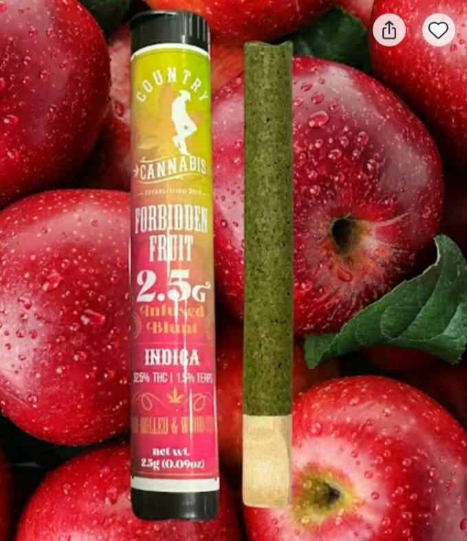 $15 | 2.5g Infused Blunt | Country Cannabis | Forbidden Fruit