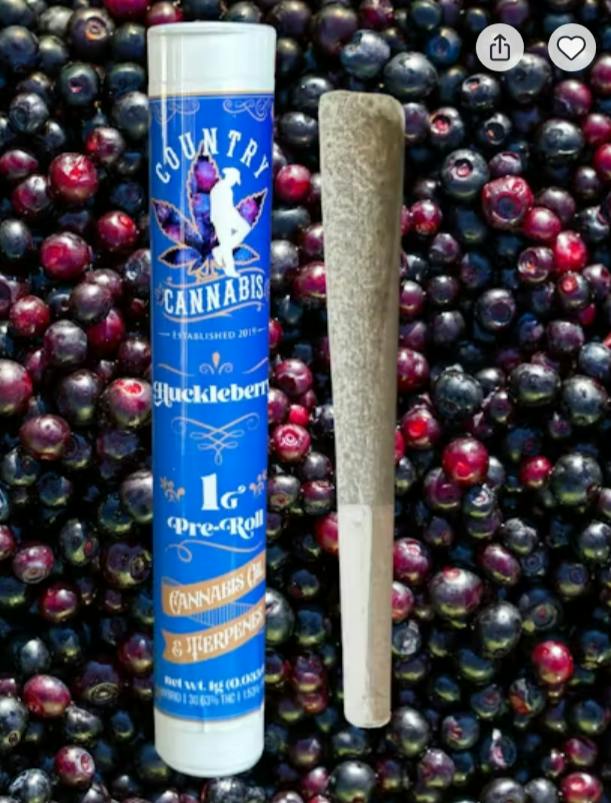 $8 | 1g Infused Preroll | Country Cannabis | Huckleberry