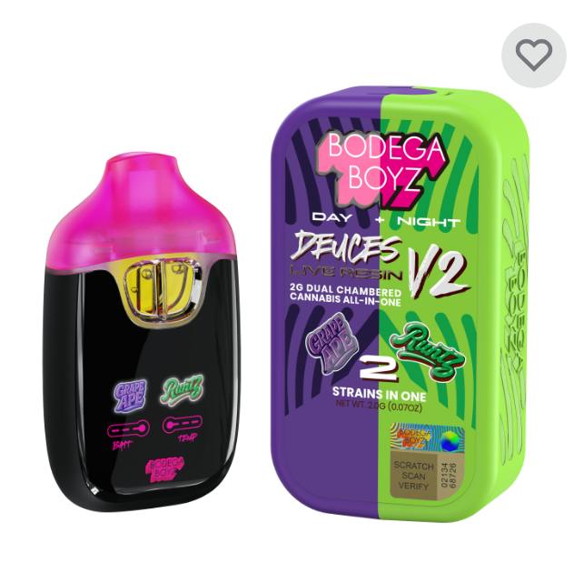 $25 | 2g Deuces Disposable | Bodega Boyz | Grape Ape & Runtz