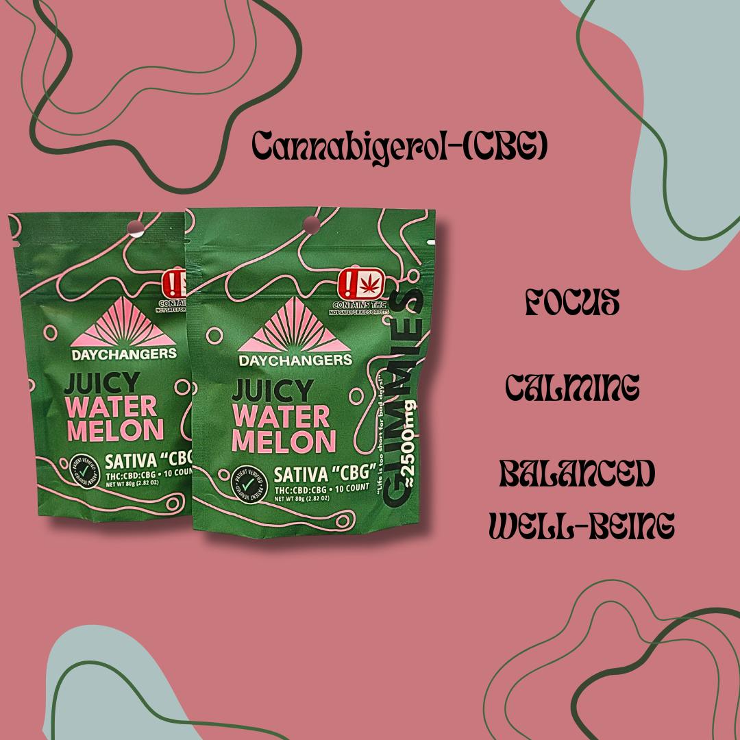 $30 | 2500mg THC:CBD:CBG 1:1 Gummies | Day Changers | Juicy Watermelon