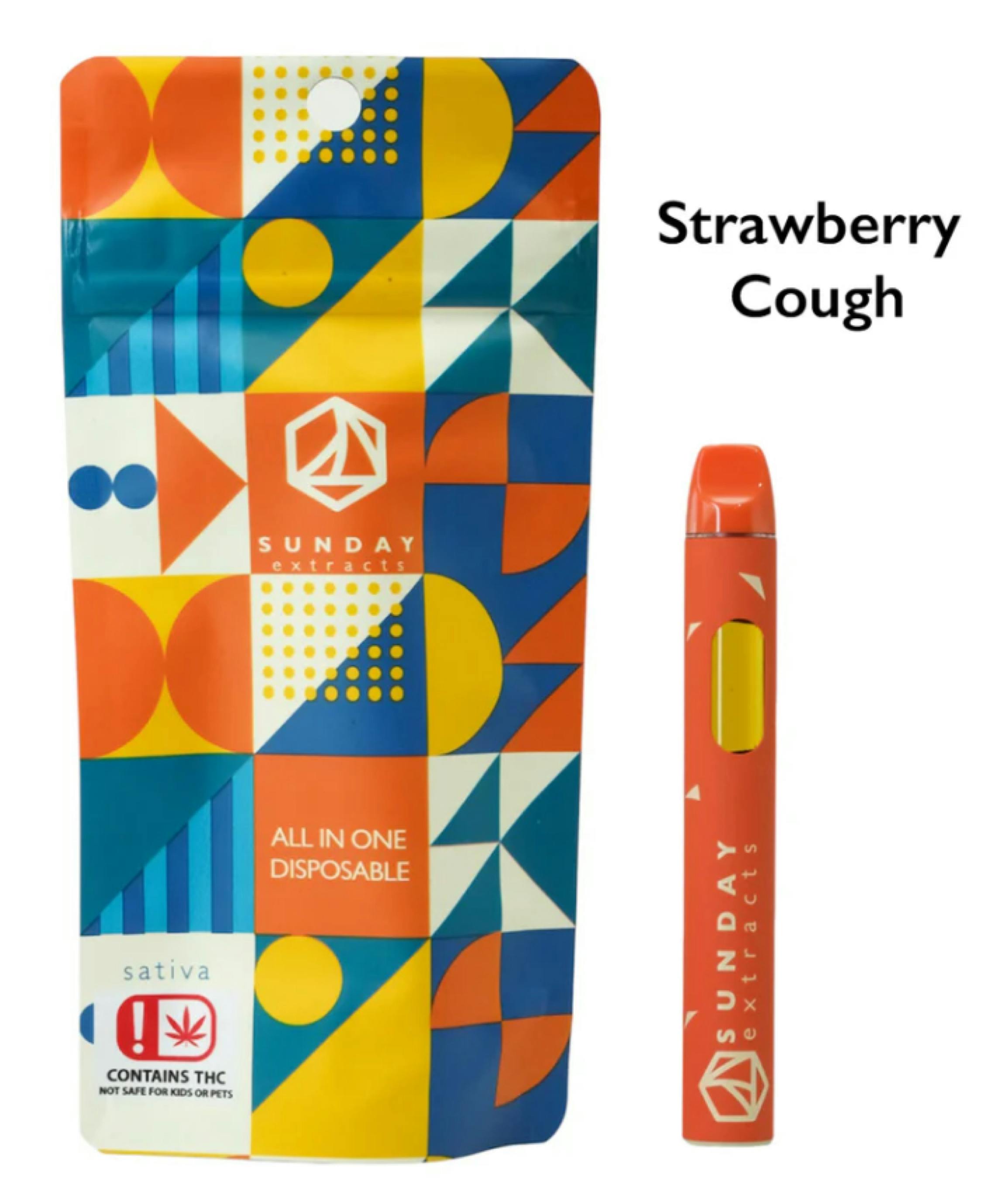 $28 | 2G Live Resin Disposable | Sunday Extracts | Strawberry Cough
