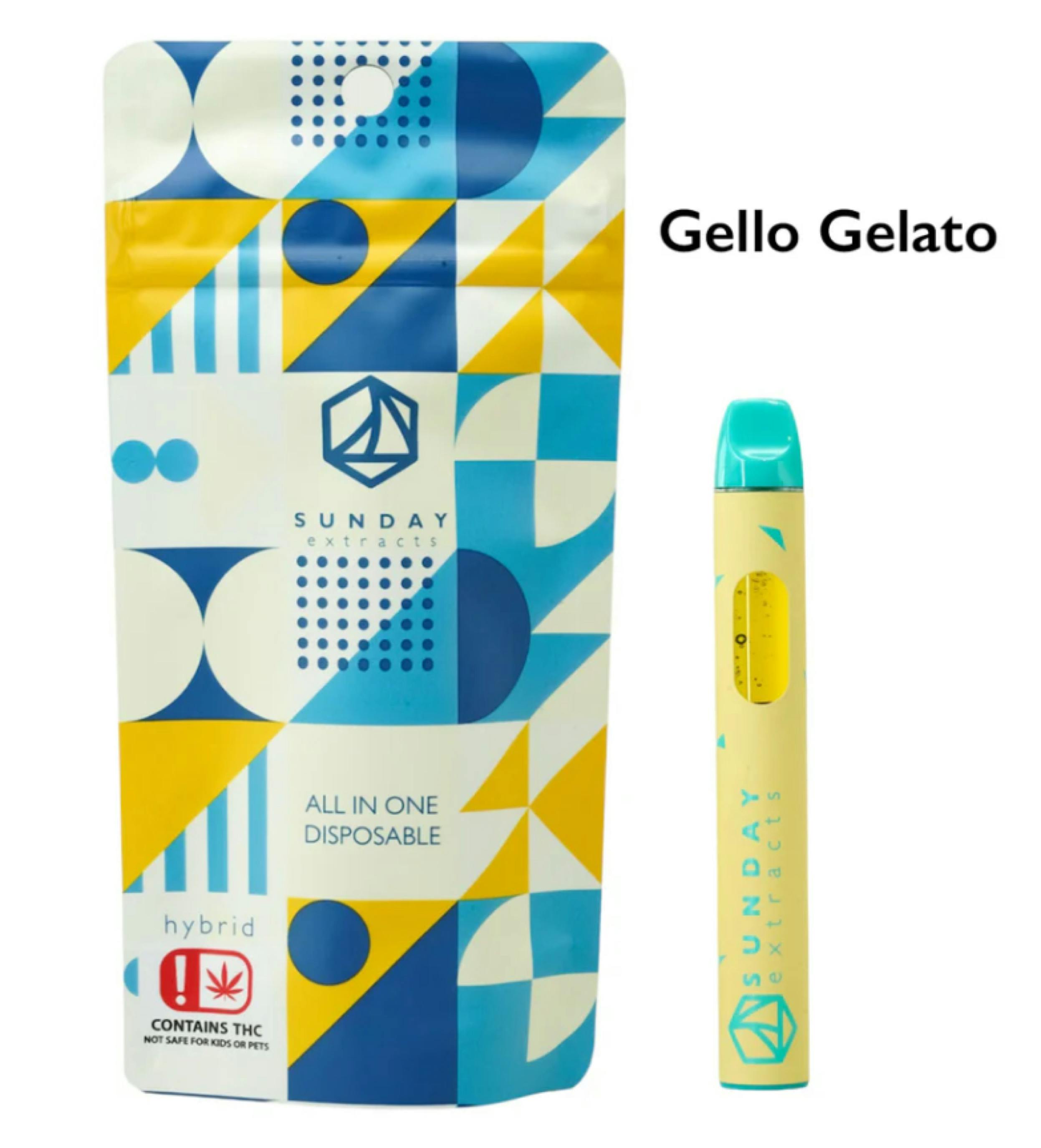 $28 | 2g Live Resin Disposable | Sunday Extracts | Gello Gelato