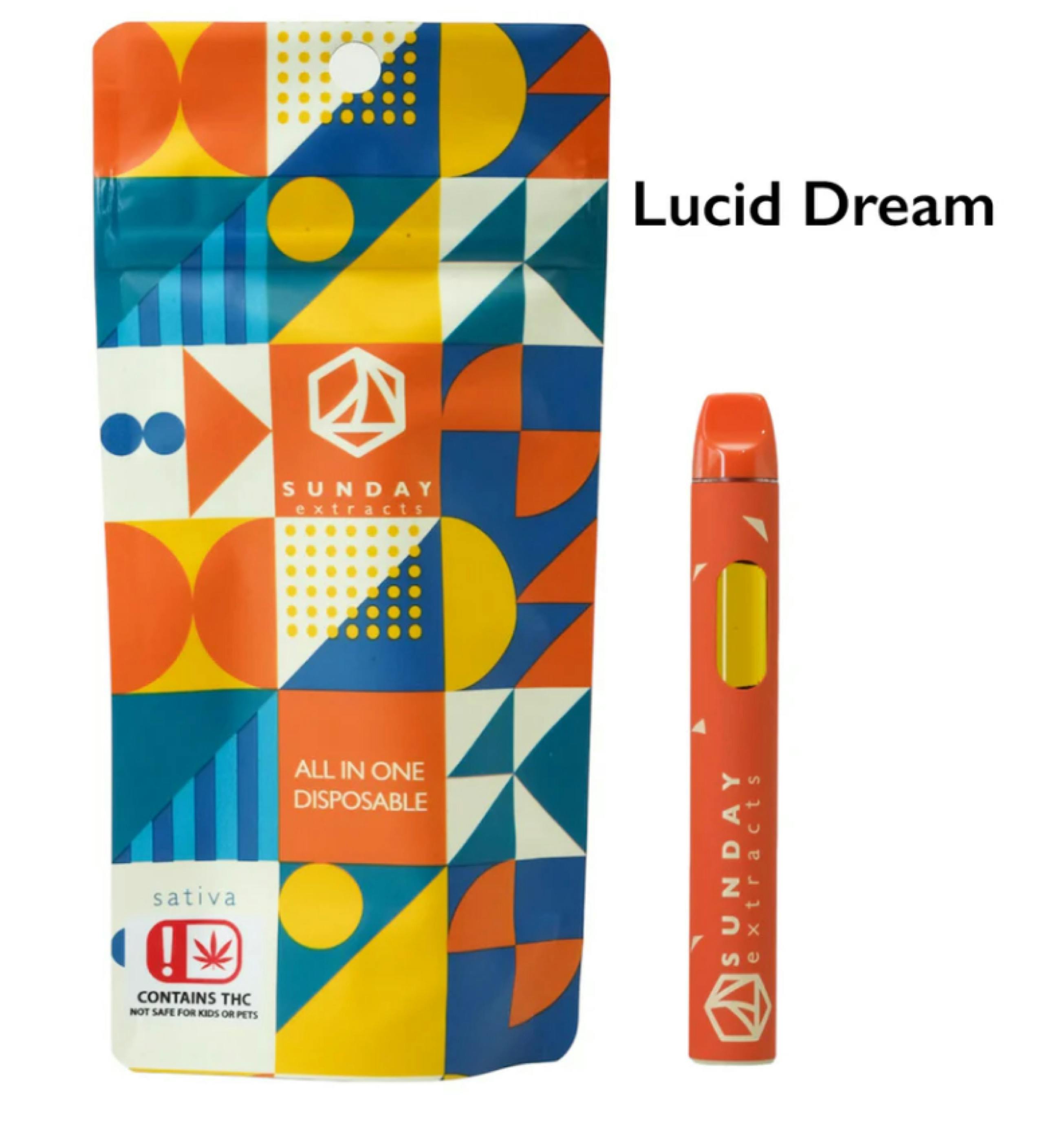 $28 | 2g Live Resin Disposable | Sunday Extracts | Lucid Dream