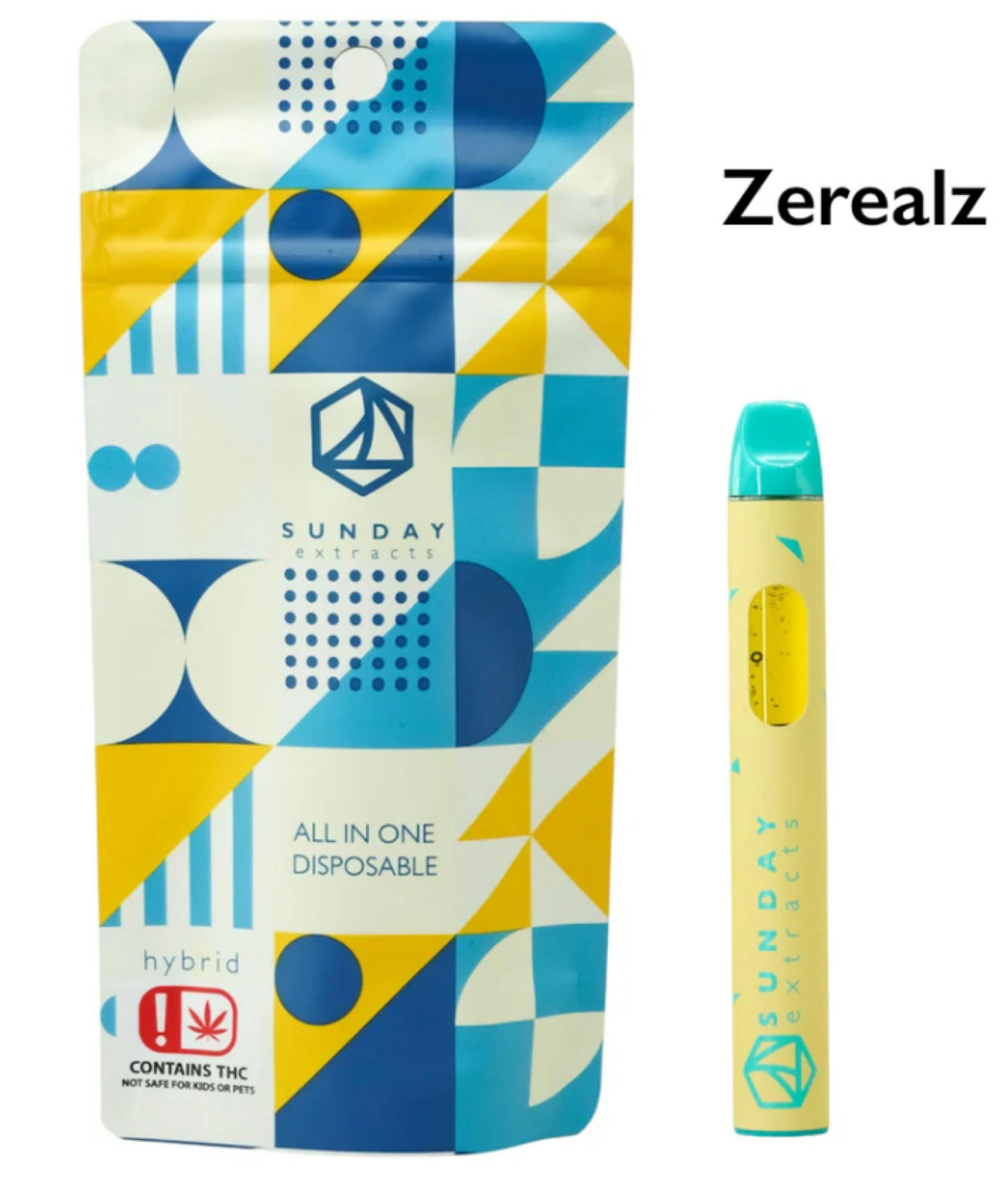 $28 | 2G Live Resin Disposable | Sunday Extracts | Zerealz