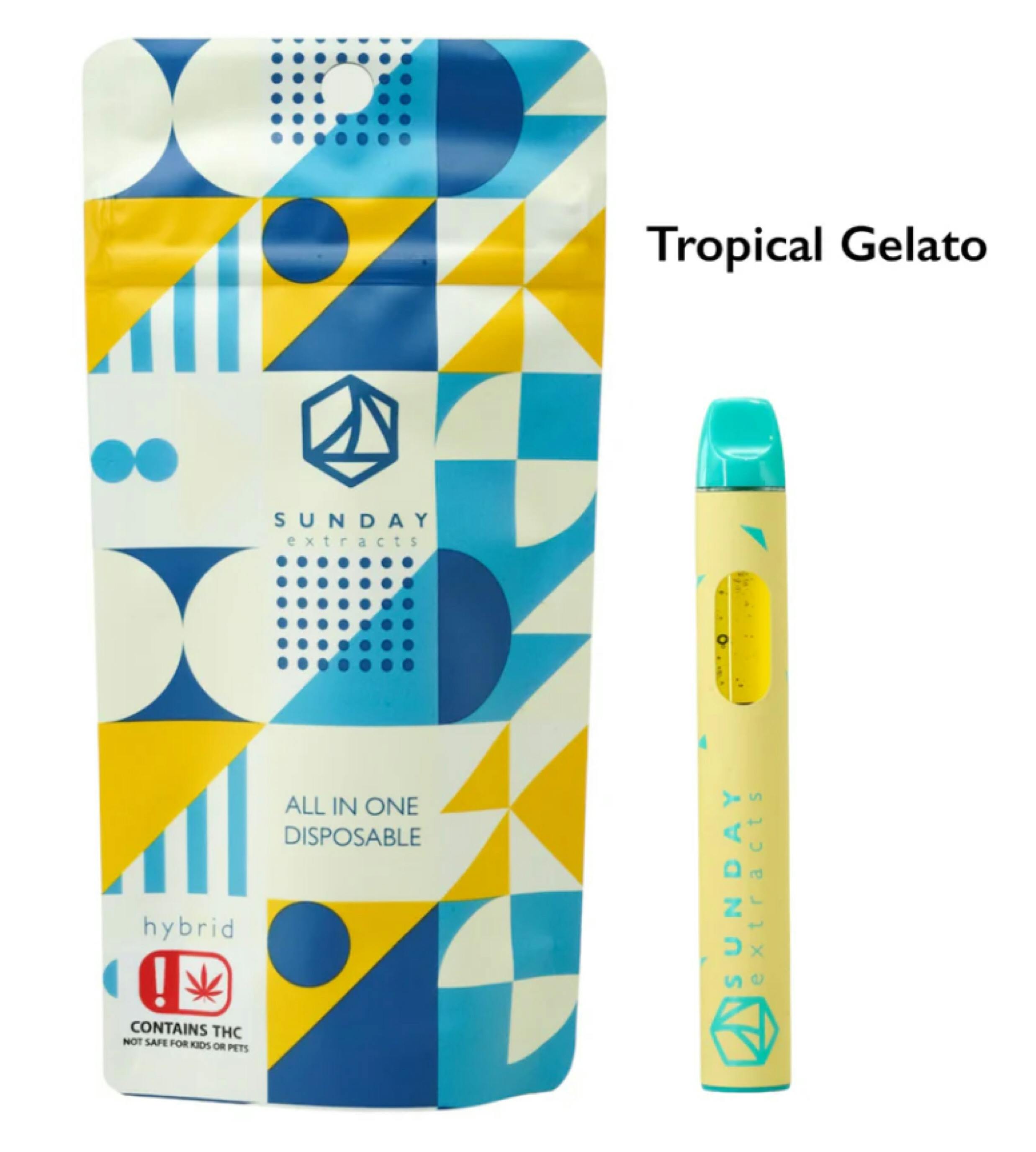 $28 | 2g Live Resin Disposable | Sunday Extracts | Tropical Gelato